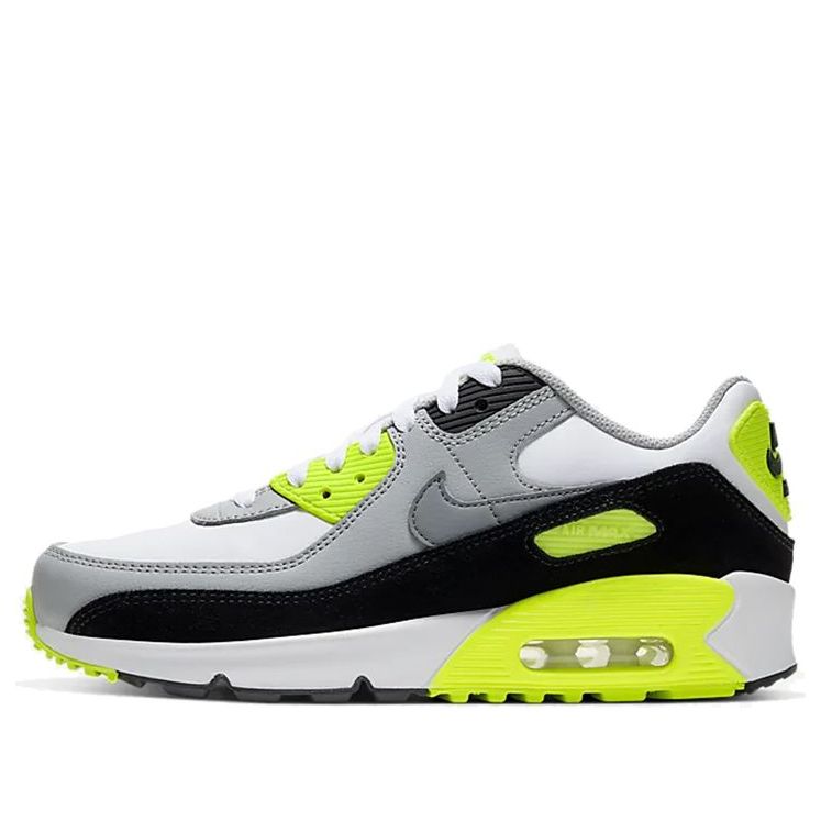 Nike Air Max 90 LTR Leather GS Grey Volt CD6864-101 KICKSOVER