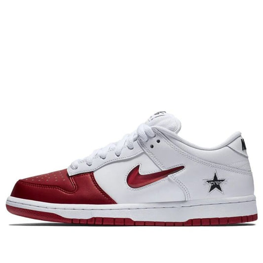 Nike SB Skateboard Dunk Low Supreme - White Red CK3480-600 sneakmarks