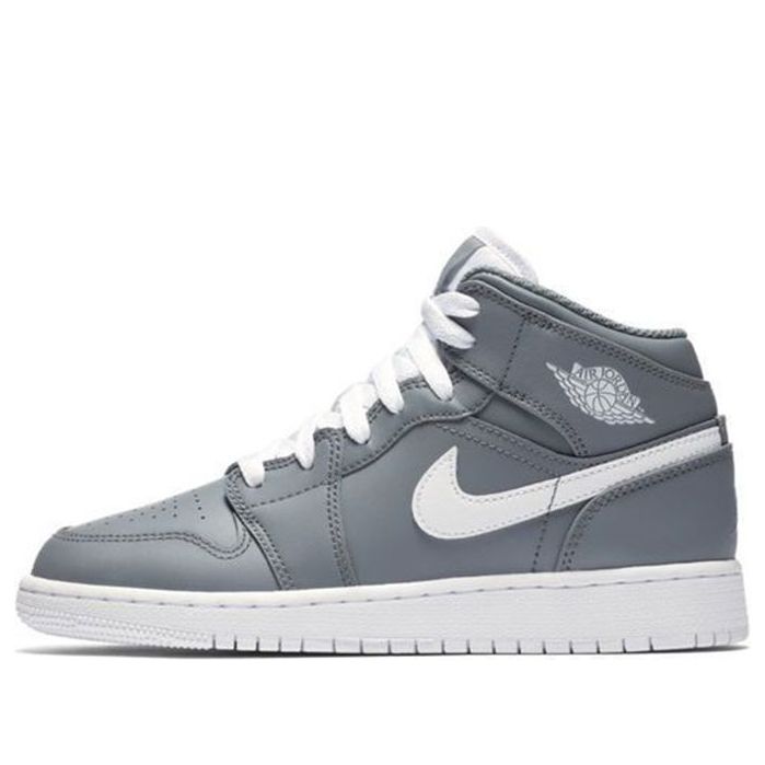 Air Jordan 1 Mid'Cool Grey' BG Cool Grey/White-White 554725-036