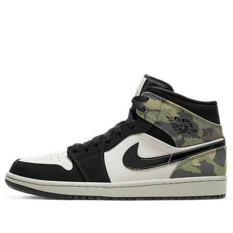 Air Jordan 1 Mid Camo Light Bone/Black CW5490-001