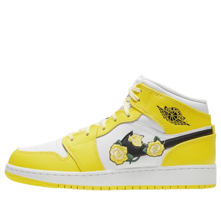 Air Jordan 1 Mid SE GS Rose Patch - Dynamic Yellow AV5174-700